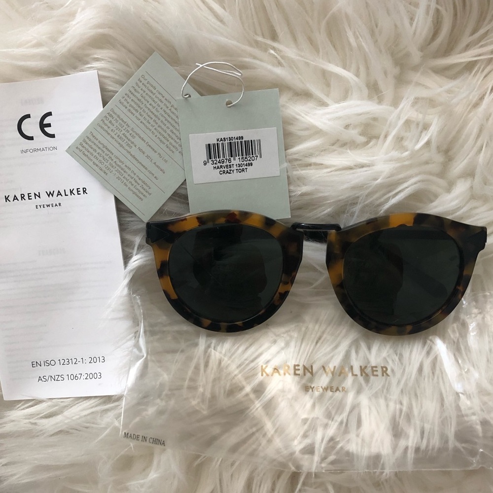 Karen Walker Harvest Crazy Tort Sunglasses